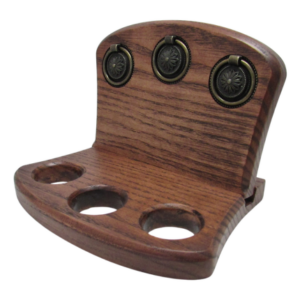 Anton Antique Wooden Pipe Stand - Three Pipes