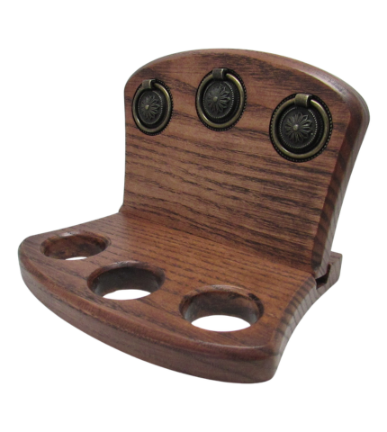 Anton Antique Wooden Pipe Stand - Three Pipes
