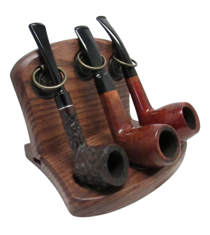 Anton Antique Wooden Pipe Stand - Three Pipes - Image 3