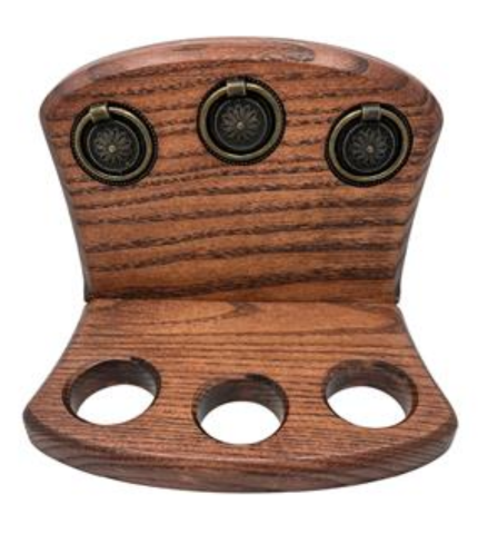 Anton Antique Wooden Pipe Stand - Three Pipes - Image 2